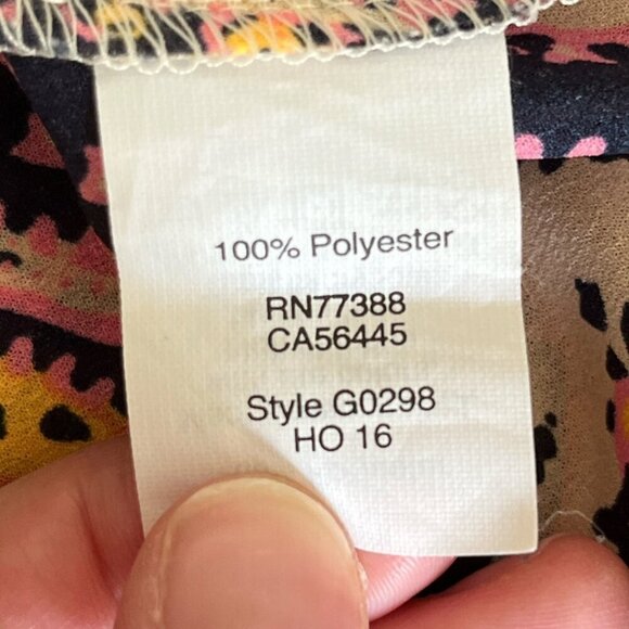 J Crew Womens Long Sleeve Chiffon Blouse Size XS Multicolor Mature Office Boho - Picture 8 of 9